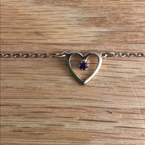 Gold Tone Necklace w/ 💜Pendent & Purple Stone